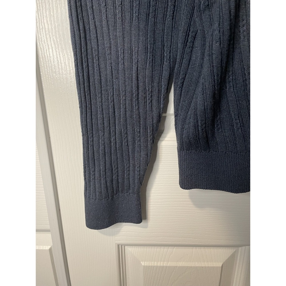 Barry Bricken‎ Textured Ribbed Knit V Neck Long Sleeve Pullover Sweater Top Silk - Picture 4 of 4
